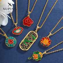 Load image into Gallery viewer, Enamel Color Auspicious Cloud Lotus Pendant
