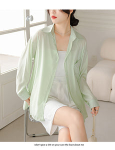 Sun protection long sleeve fashionable design niche lazy style shirt jacket