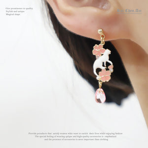 S925 Cherry Blossom Ear Clip Earrings