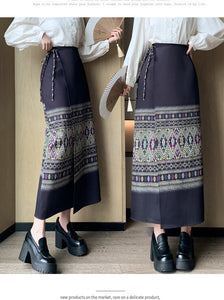 Chinese-style national style women's clothing, improved Hanfu, horse-faced mid-length skirt