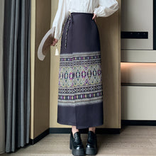 Load image into Gallery viewer, Chinese-style national style women&#39;s clothing, improved Hanfu, horse-faced mid-length skirt
