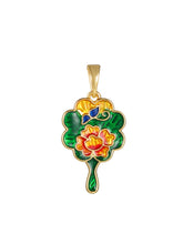 Load image into Gallery viewer, Enamel Color Auspicious Cloud Lotus Pendant
