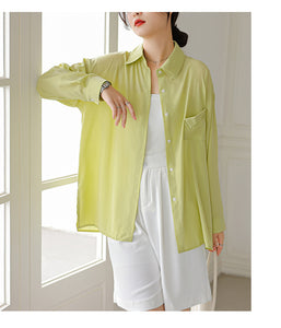 Sun protection long sleeve fashionable design niche lazy style shirt jacket