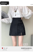 Load image into Gallery viewer, Chinese disc buckle jacquard thin country style short skirt A-line skirt
