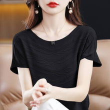 Load image into Gallery viewer, Round neck Tencel short-sleeved T-shirt
