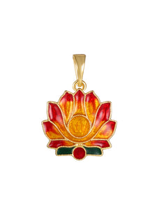 Enamel Color Auspicious Cloud Lotus Pendant