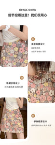 Hot girl style floral sequined high-waisted slimming hip-hugging A-line skirt