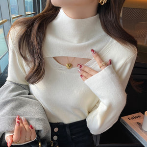 fashionable style high-end turtleneck knitted sweater