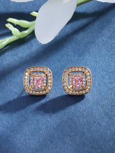 Load image into Gallery viewer, Colored Gemstone Light Luxury Niche Square Earrings
