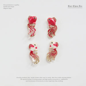 S925 Goldfish Koi Earrings