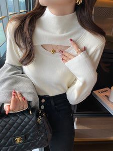 fashionable style high-end turtleneck knitted sweater