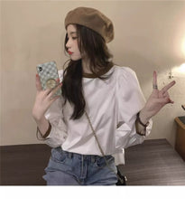 Load image into Gallery viewer, Loose retro long-sleeved design and stylish belted pullover top
