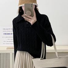 Load image into Gallery viewer, Cashmere loose pullover sweater lazy style knitted top
