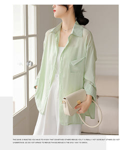 Sun protection long sleeve fashionable design niche lazy style shirt jacket