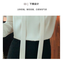 Load image into Gallery viewer, Temperament ribbon niche spring and autumn gentle French chiffon shirt
