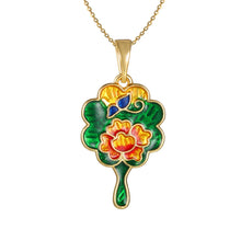 Load image into Gallery viewer, Enamel Color Auspicious Cloud Lotus Pendant
