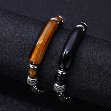 Load image into Gallery viewer, Fashionable Retro Titanium Steel Tiger Eye Stone Bracelet For Men
