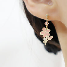 Load image into Gallery viewer, S925 Cherry Blossom Ear Clip Earrings
