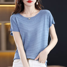 Load image into Gallery viewer, Round neck Tencel short-sleeved T-shirt
