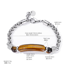 Load image into Gallery viewer, Fashionable Retro Titanium Steel Tiger Eye Stone Bracelet For Men
