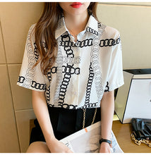 Load image into Gallery viewer, Handsome short-sleeved retro printed shirt with niche design
