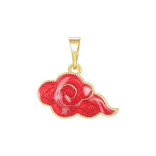 Load image into Gallery viewer, Enamel Color Auspicious Cloud Lotus Pendant
