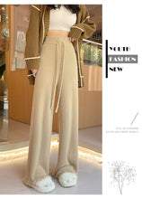 Load image into Gallery viewer, Thickened soft waxy mink velvet fringed knitted wide-leg pants
