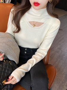 fashionable style high-end turtleneck knitted sweater