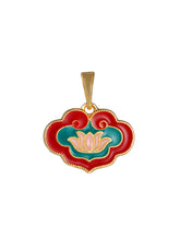 Load image into Gallery viewer, Enamel Color Auspicious Cloud Lotus Pendant
