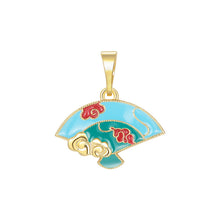 Load image into Gallery viewer, Enamel Color Auspicious Cloud Lotus Pendant
