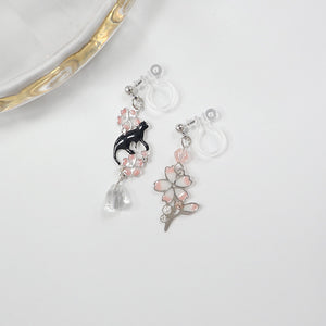 S925 Cherry Blossom Ear Clip Earrings
