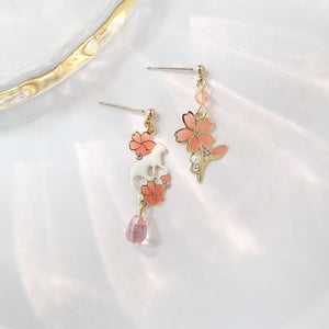 S925 Cherry Blossom Ear Clip Earrings