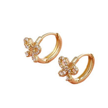 Load image into Gallery viewer, Gold-Plated Zircon Butterfly Earrings
