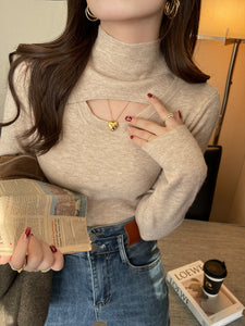 fashionable style high-end turtleneck knitted sweater