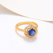 Load image into Gallery viewer, Copper Alloy Inlaid Zirconia Flower Closed Ring
