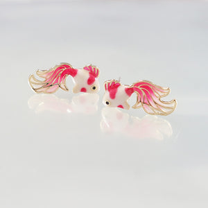 S925 Goldfish Koi Earrings