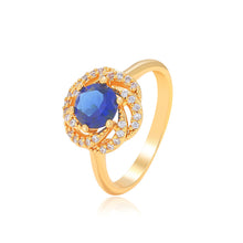 Load image into Gallery viewer, Copper Alloy Inlaid Zirconia Flower Closed Ring
