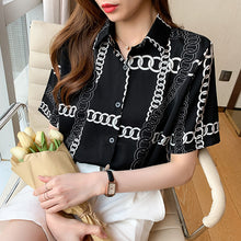 Load image into Gallery viewer, Handsome short-sleeved retro printed shirt with niche design
