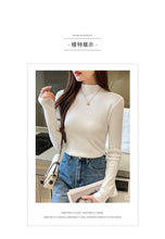 Load image into Gallery viewer, Knitted slim fit inner half turtleneck long-sleeved top bottoming shirt
