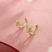 Load image into Gallery viewer, Gold-Plated Zircon Butterfly Earrings
