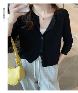 Cardigan thin knitted outer top