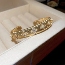 Load image into Gallery viewer, Gold plated diamond-encrusted letter opening bracelets
