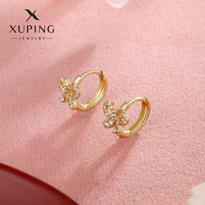 Gold-Plated Zircon Butterfly Earrings