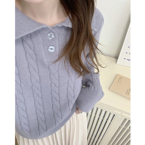 Cashmere loose pullover sweater lazy style knitted top