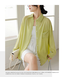 Sun protection long sleeve fashionable design niche lazy style shirt jacket