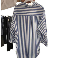 Load image into Gallery viewer, Small fresh vertical striped long-sleeved versatile jacket top
