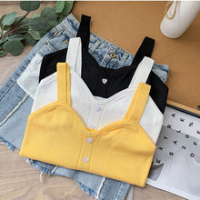 Load image into Gallery viewer, Knitted suspender love button cute inner and outer vest

