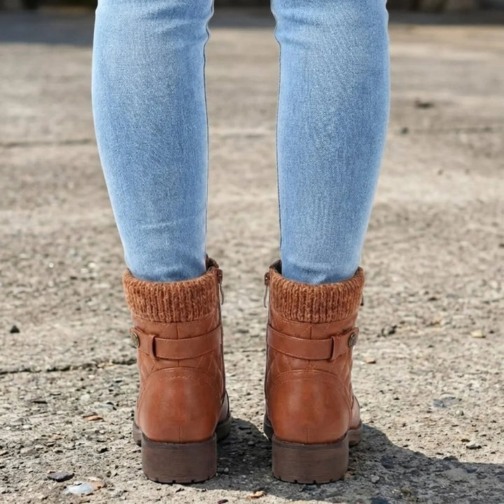 Abigail | Cozy Quilted Lace-Up Combat Boots Women
