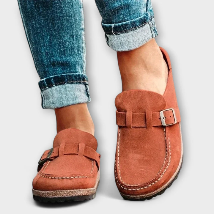 Abigail | Polished Orthopedic Buckle Moccasin Slippers