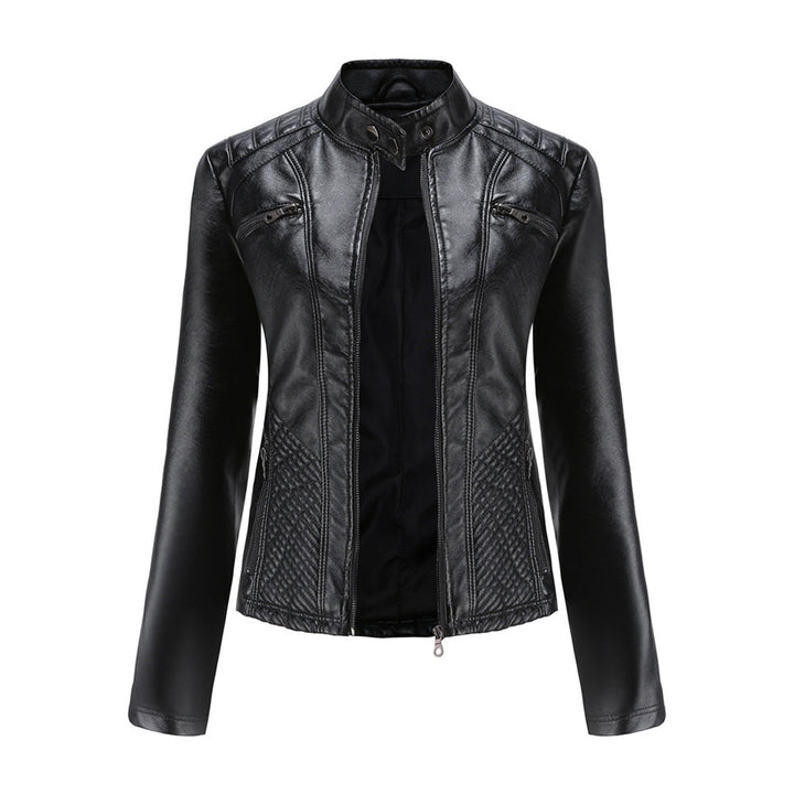 Abigail | Relaxed Quilted Leather Bomber Jacket with Zip Closure